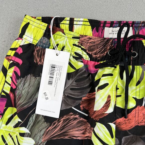 Saturdays NYC Timothy Hyper Monstera Print 7” Inseam Swim Short Men’s Size XS - Picture 3 of 16